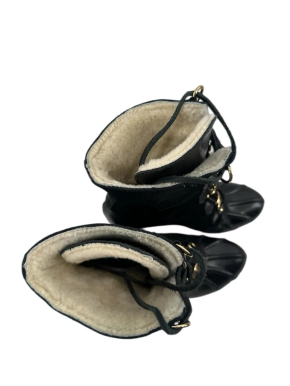Michael Kors winter warrior clog boots Black leather shearling lined heeled sz 8